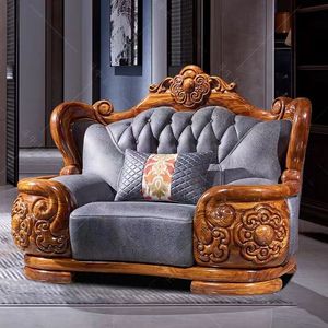 High Quality European Leather Sectional <b>Sofa</b> Set with Wood <b>Legs</b>-Durable & Comfortable Living Room Furniture - Product Image 3