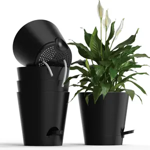 Dekorative selbst bewässernde Gartenarbeit Kunststoff pflanzen Töpfe Nordic Simplicity Indoor Nursery Garden Plant Pot