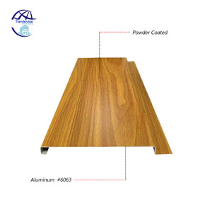 Hiện đại khác bảng vật liệu kim loại hạt gỗ trông giống như gỗ tếch nhôm soffit kim loại bảng điều khiển cho bên ngoài - Product Image 6