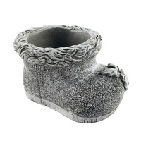 Pot de fleurs moderne en ciment fait main en forme de chaussures de Noël, écologique, pour plantes succulentes et cactus, utilisation extérieure
