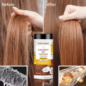 Mascarilla para el cabello de queratina de aceite de coco profesional OEM, mascarilla facial de reparación profunda alisadora de cabello de colágeno orgánico, Tratamiento capilar de 1L - Product Image 5