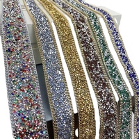 Selbstklebendes Kristall-Strass-Diamantband DIY Dekorations-Aufkleber mit Strassbesatz Bekleidungszubehör für Schneiderbedarf