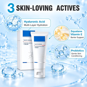 Crème hydratante quotidienne douce, composée de cinq types d'acide hyaluronique, de squalane et d'extrait de probiotiques pour une hydratation longue durée de la peau - Product Image 3