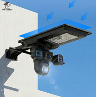 Lampu Jalan Tenaga Surya All in One dengan Kamera Keamanan 6MP 4G WiFi PTZ Deteksi Gerak AI Tahan Air IP65 untuk Taman