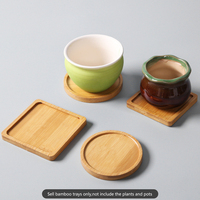 Pots de plantes succulentes plateaux en bois Base caboteur accessoires de cuisine jardin décoration de la maison sous-verres en bambou pour tasse à café tasse tapis