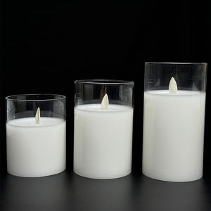 Candela Led festa 3AAA batteria ondeggiante fiamma di vetro decorativo candela paraffina con molte dimensioni - Product Image 1