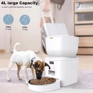 Automatic Smart Pet <b>Feeder</b> 4L Large Capacity For Dogs And <b>Cats</b> With App Control Detachable Bowl White And Black Us Plug - Product Image 1