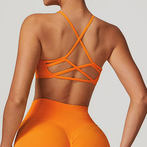 Sujetador Deportivo de Compresión para Mujer, Ligero, con Soporte, Cuello Cuadrado, Sin Costuras, Secado Rápido, Transpirable, de Spandex para Yoga - Product Image 6