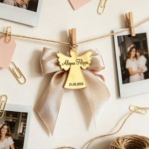 Etiquetas Acrílicas con Diseño de Ángel, Grabado Láser, Nombre Personalizado, Recuerdo de Bautizo, Graduación, Aniversario - Product Image 5