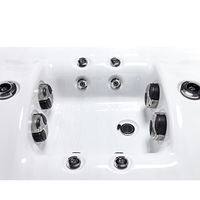 Spa Luar Ruangan Modern Mewah untuk 6 Orang Dewasa, Bak Mandi Air Panas Sistem Balboa, Pijat Whirlpool Jepang, Desain Persegi, Batu Buatan