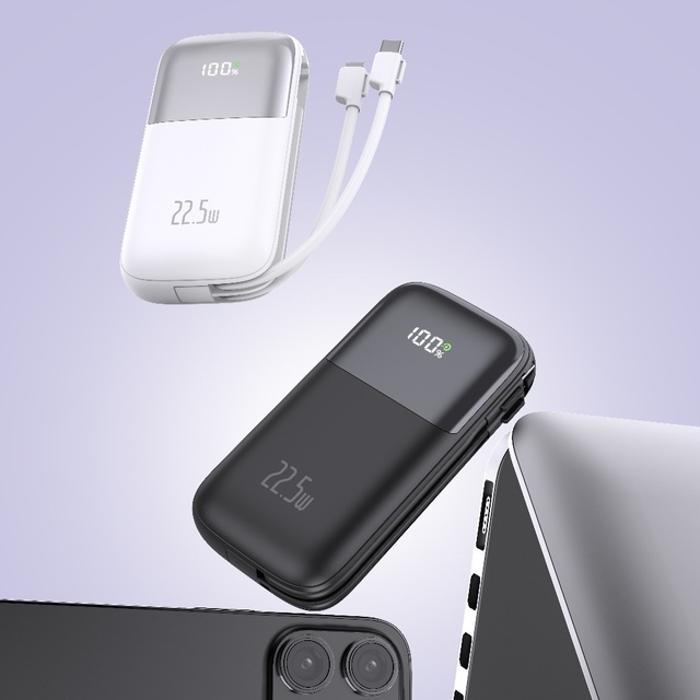 OEM Mini Power Bank 10000mah With 2 Cables Mobile Phone Fast Portable Charger USB Mirror External for Phone Powerbank