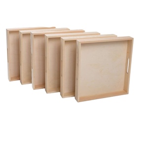 Plateau carré en bois pour gâteau, pour boisson, thé, dîner, pour fruits, rangement sur bureau