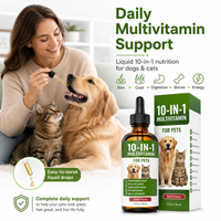 Complément multivitaminé premium pour chiens et chats, gouttes de vitalité 10-en-1 avec soutien antioxydant, ingrédients purs d'origine naturelle