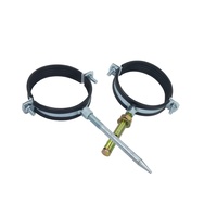 Support de tuyau galvanisé, pince fendue doublée de caoutchouc EPDM, fixation d'expansion M8+M10 pour support de tuyau de drainage en PVC