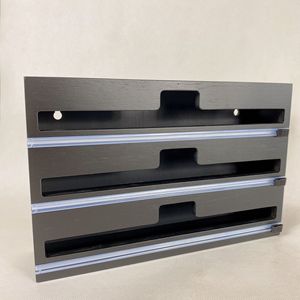 Black <b>Drawer</b> Organizer For Kitchen Storage Multi Function Plastic Wrap Holder 3 Tier With <b>Slide</b> Rails - Product Image 1