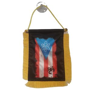 Pequeño Mini Boricua PR Orgulloso de ser puertorriqueño Colgando Ventana Coche Banderas Banner - Product Image 2
