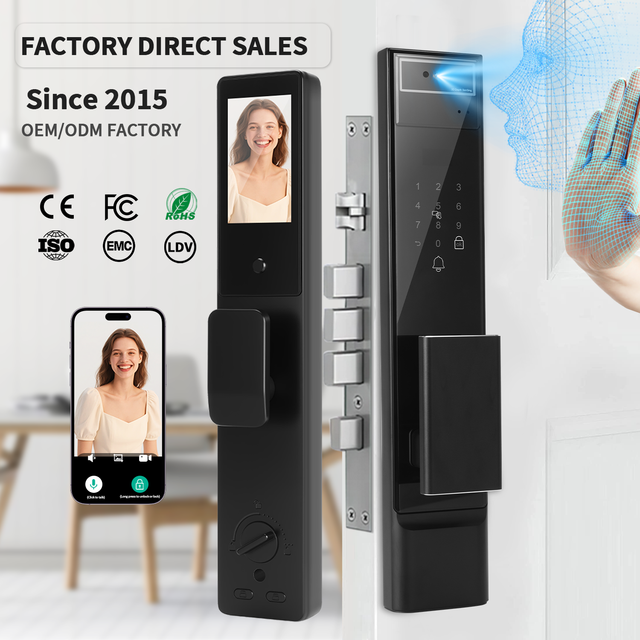 High Security Aluminum Alloy Smart Home Door Lock with Fingerprint/Card Reader WiFi Connectivity Durable High Safety