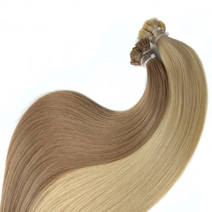 Extensions de cheveux naturels K Tip, lisses et soyeux, à la kératine (couleur claire), à pointe plate, invisibles, double épaisseur - Product Image 4