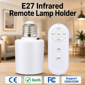 E27 Smart Screw Remote Control <b>Lamp</b> Holder with Timer Function PIR Motion Sensor Universal <b>Wireless</b> Lighting Socket Adapter - Product Image 1