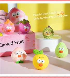 Wood Carving Style Fruit Resin Figurine Cute Creative <strong>Funny</strong> Peach Orange Avocado Home Office Desk Decoration <strong>Gift</strong> - Product Image 4