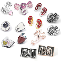 Nouvelle conception tendance : Broches en émail souple, motifs organes (yeux, oreilles), pour le cancer du col de l'utérus, badges médicaux, accessoire
