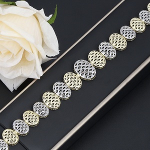 JXX Nuevo Diseño Pulsera Hueca Chapada en Oro de 14K Cadena de Eslabones Estilo Hip Hop de Moda para Hombre Principalmente Hecha de Latón - Product Image 4