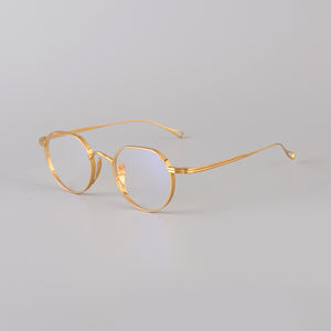 Khuyến nghị sản phẩm mới màu đen siêu nhẹ Vàng Titan tinh khiết kính khung phụ nữ Bronze Retro khung nhỏ Nam Kính mắt - Product Image 5