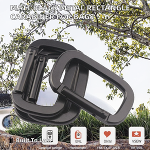 Mosquetón Rectangular de Aleación de Aluminio Negro Mate de 54x33mm, Grueso y Plano, para Colgar Bolsas, Venta al por Mayor - Product Image 4