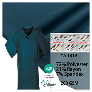 <span class=keywords><strong>Tela</strong></span> Elástica en 4 Direcciones para Uniformes Médicos, 72% Poliéster, 21% Rayón, 7% Elastano, Resistente a las Arrugas, Venta al Por Mayor - Product Image 2