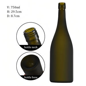 Botella de Vidrio Transparente de 750 ml Personalizada, Color Ámbar Negro, para Champán, Vino, Licor, Tequila, Brandy - Product Image 4