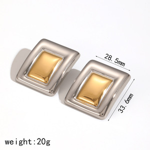 ต่างหูสตั๊ดสแตนเลสสำหรับผู้หญิง joyeria de acero inoxidable aretes Para mujer - Product Image 4