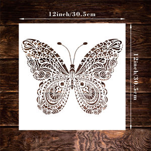 Pochoirs décoratifs pour murs en forme de papillon, <span class=keywords><strong>pochoir</strong></span> de papillon mandala pour la peinture <span class=keywords><strong>sur</strong></span> le sol, les murs, les tissus, les meubles, le <span class=keywords><strong>bois</strong></span> - Product Image 2
