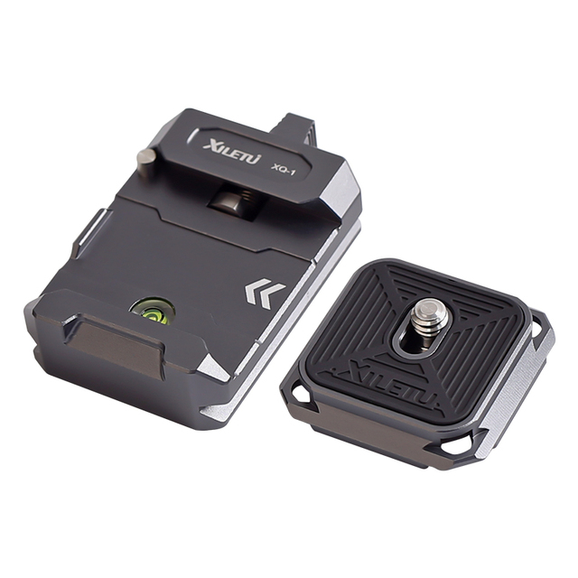 XILETU XQ-1 Tripod Clamping Seat: Quick Release Plate with 1/4"-3/8" Screws for Camera/Phone Mount