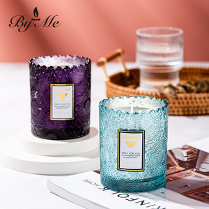 Pot à bougie en verre gaufré de haute qualité à prix d'usine, disponible en différentes couleurs avec emballage personnalisé - Product Image 4