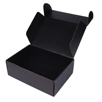 Gran oferta de fábrica, caja de correo de papel corrugado negro personalizado, embalaje de regalo de avión grueso, cajas de papel plegables en relieve