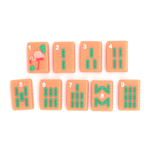 Tuiles de Mahjong Chaudes Thème Corail Tropical 160 Pièces Jeu de Société Thème Plage avec Coquillages, Vent et Soleil Joker pour Cadeau - Product Image 2