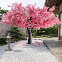Faux arbre à fleurs rose grand arbre à fleurs de cerisier artificiel japonais complet pour la décoration