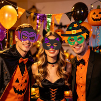 Masques en papier faits à la main pour Halloween, sorcière et pirate, réutilisables, écologiques, ensemble pour les activités de fête d'Halloween