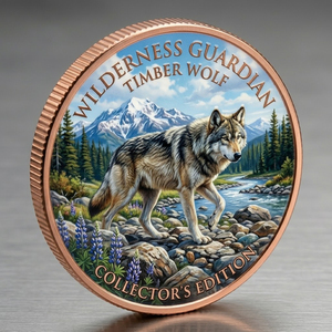 Pièce <span class=keywords><strong>de</strong></span> collection en cuivre massif <span class=keywords><strong>de</strong></span> 1 once, imprimée UV avec un graphique <span class=keywords><strong>de</strong></span> <span class=keywords><strong>loup</strong></span> en haute définition, pour l'approvisionnement des musées patrimoniaux - Product Image 3