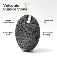 Pierre ponce naturelle écologique pour les pieds avec sangle de suspension, éliminateur de callosités en pierre volcanique ovale pour peaux dures, exfoliant pour les pieds