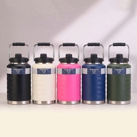 Bouteille d'eau isotherme en acier inoxydable grande capacité, modèle Big Belly, 1600ml, 2100ml, 2500ml avec corde