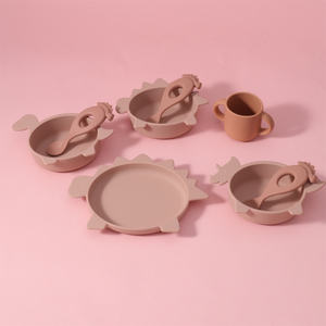 Nuevo diseño, libre de BPA, ecológico, vajilla para bebés y niños, juego de alimentación, babero, tazón de silicona para bebés, plato con cuchara - Product Image 1