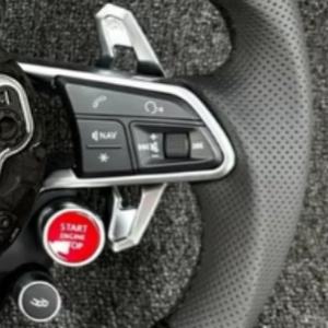 Avec bouton de démarrage S-Line Demi volant en carbone Alcantara pour Audi Q8 SQ8 A3 A4 B9 A5 B8 A6 <span class=keywords><strong>C7</strong></span> A7 S3 S4 RS3 RS5 RS7 <span class=keywords><strong>RS6</strong></span> C8 - Product Image 4