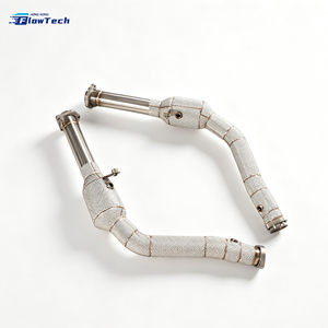 Downpipe haute performance FlowTech pour Mercedes G63 AMG W463 M177 4.0L V8 Biturbo, échappement racing en acier inoxydable SS304, 200 cellules - Product Image 5