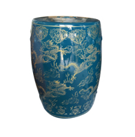 Tabouret tambour en céramique chinoise en gros avec motif de dragon doré, table d'appoint en porcelaine émaillée, modèle à motif de vase émaillé