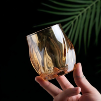 Vente en gros de gobelets en verre sodocalcique ambré de 260 ml, électro-plaqués, sans couvercle, pour la maison et les restaurants