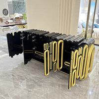 Meubles de salon au design moderne et classique, table console d'entrées en feuille d'or artisanale, buffet de luxe haut de gamm