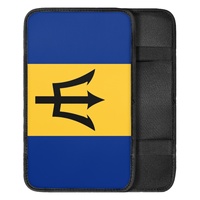Coussin d'accoudoir de voiture au design fin, décoré de la drapeau de la Barbade, housse d'accoudoir souple et antidérapante pour la conduite quotidienne