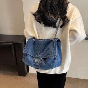 CT40 grande capacité femmes vêtements de loisirs jeans sacs style vintage dames mode sacs fourre-tout avec chaîne poignée beaux sacs à bandoulière - Product Image 4