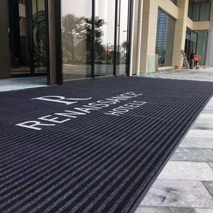 Custom Logo Wholesale Anti-Mud <strong>Mats</strong> Nylon <strong>PVC</strong> Bottom <strong>Door</strong> <strong>Mat</strong> Non-slip Water Absorption Wide Stripe Hotel Entrance Rubber <strong>Carpet</strong>